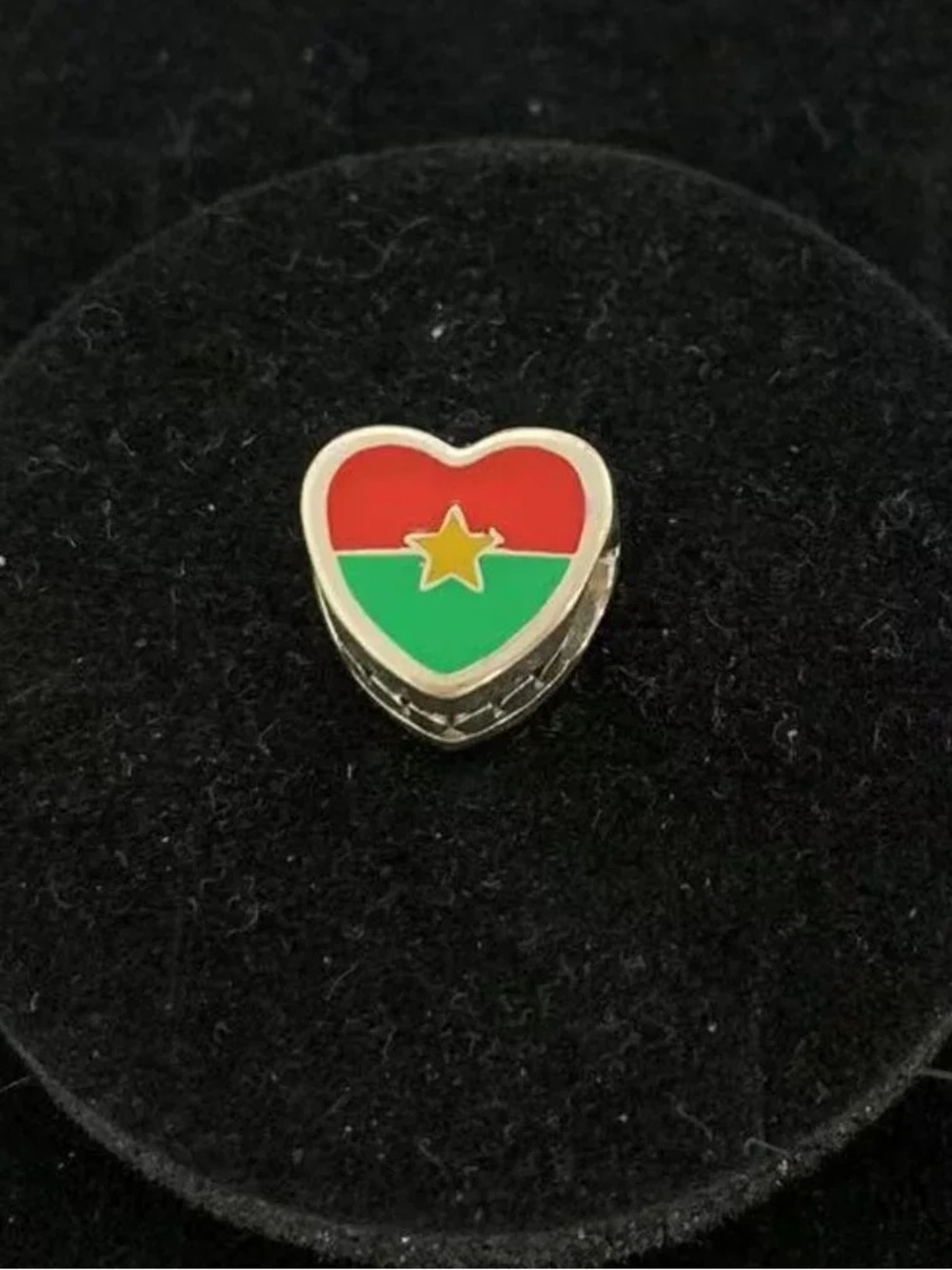 Pandora Heart Enamel Charm in Red, Green and Gold Star